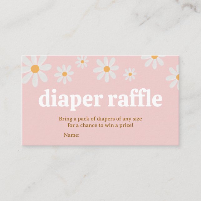 Daisy Baby Shower Diaper Raffle Business Card (Front)