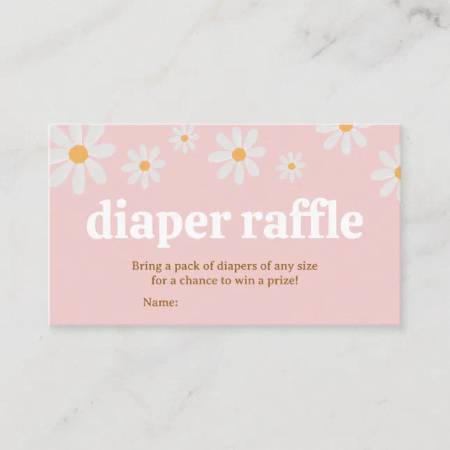 Daisy Baby Shower Diaper Raffle Business Card Zazzle