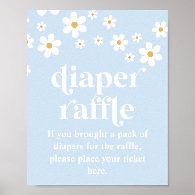 Daisy Baby Shower Diaper Raffle sign (Front)