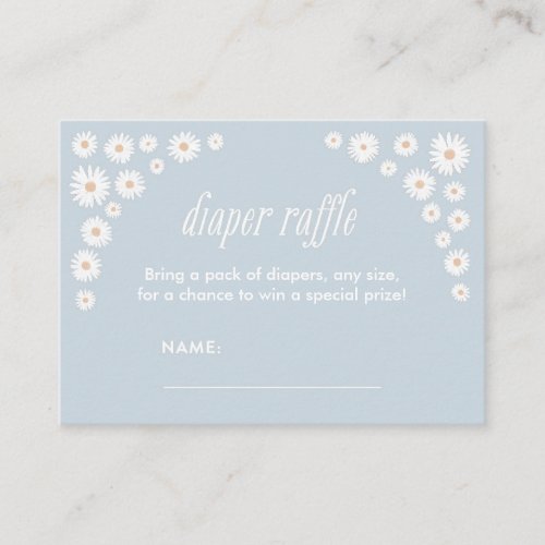 Daisy Baby Shower Diaper Raffle Ticket Enclosure Card