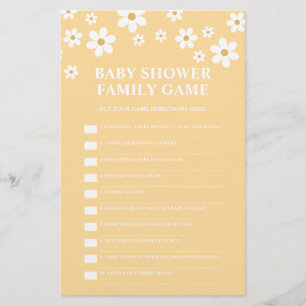 Daisy Baby Shower Game Flyer