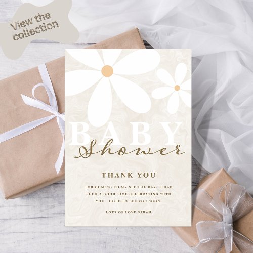 Daisy Baby Shower Gender Neutral Thank You Cards
