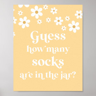 Daisy Baby Shower guess how many socks game Poster