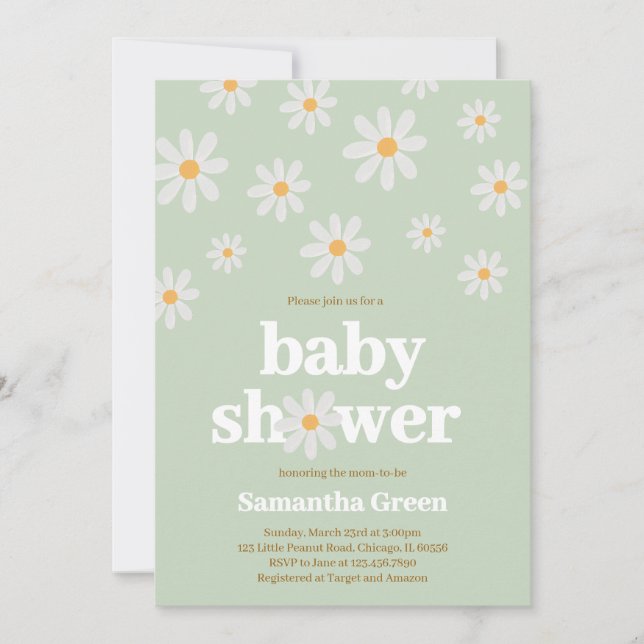 Daisy Baby Shower Invitation (Front)