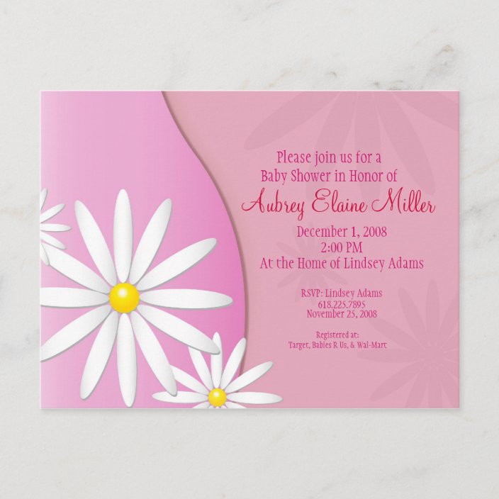 daisy baby shower invitations