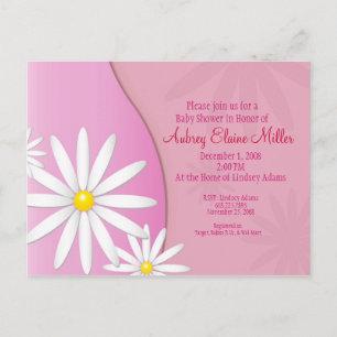 Daisy Baby Shower Invitation Postcard