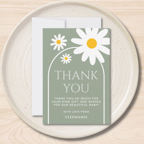 Daisy Baby Shower Sage Green
