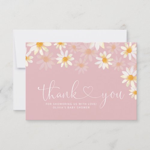 Daisy Baby Shower Thank You Card
