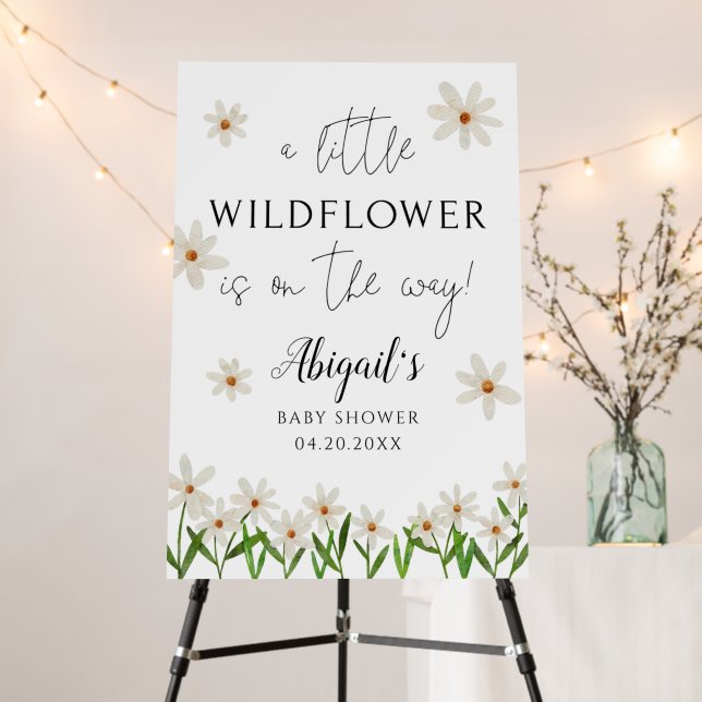 Daisy Baby Shower Welcome Sign (In Situ (Stand))