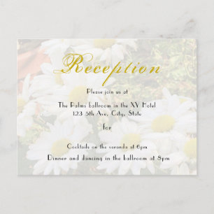 Daisy Background Flowing Yellow and Gray Wedding Postcard