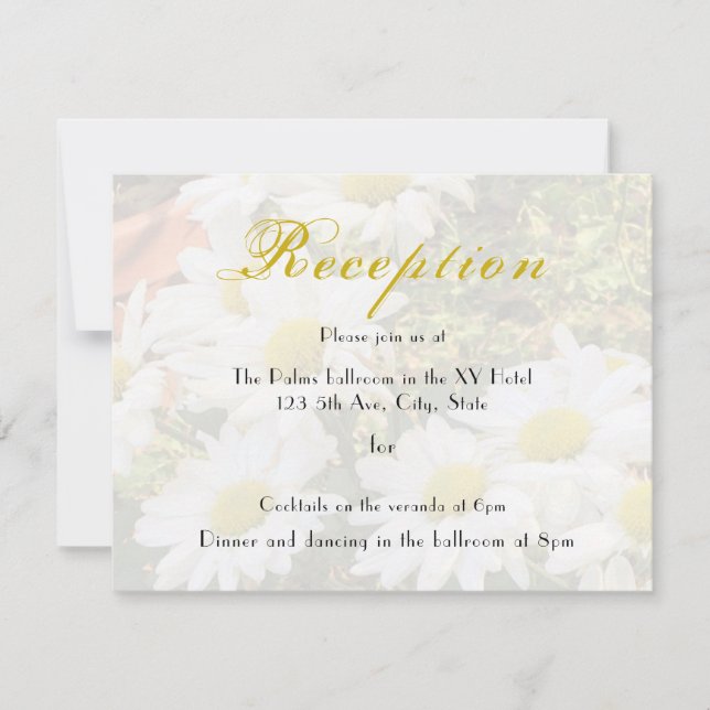 Daisy Background Yellow Gray Wedding Reception (Front)