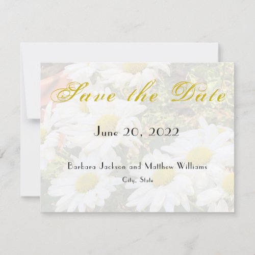 Daisy Background Yellow Script Save the Date