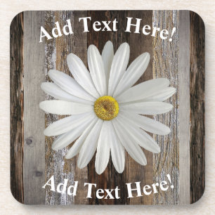Daisy Barn Board Vintage Wood Rustic Wood Beverage Coaster