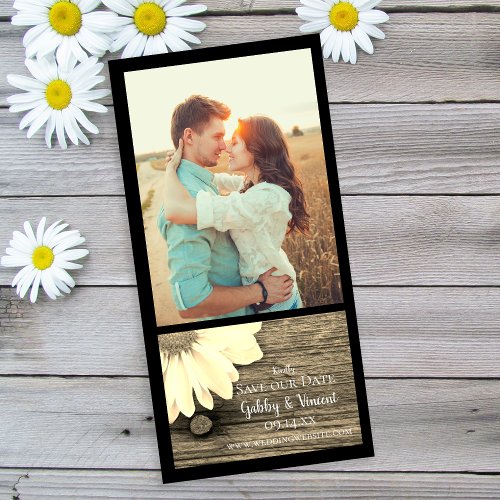 Daisy Barn Wood Ranch Wedding Save the Date Sepia