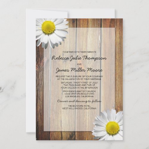 Daisy - Barn Wood - Wedding Invitations