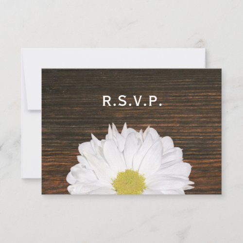 Daisy &amp; Barnwood Rustic Wedding RSVP