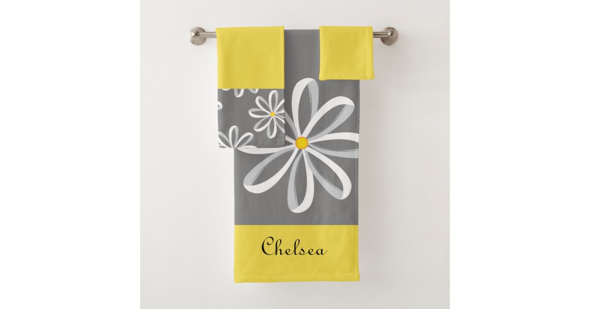 Daisy Bath Towel Set Zazzle