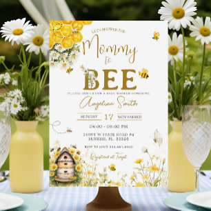 Daisy Bee Baby Shower Mommy To Bee Baby Shower Invitation