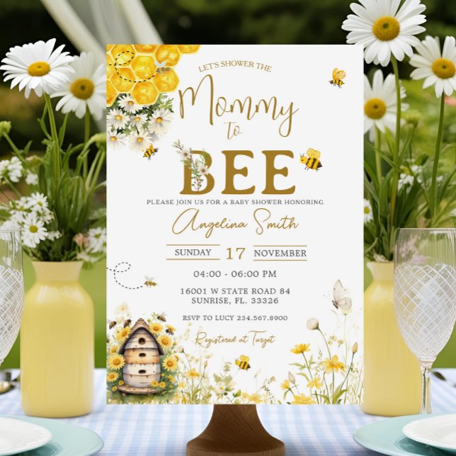 Daisy Bee Baby Shower Mommy To Bee Baby Shower  Invitation (Creator Uploaded)