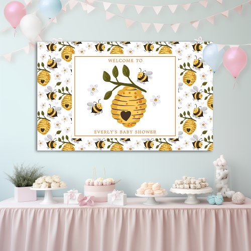 Daisy Beehive Bumblebee Bee Baby Shower Banner