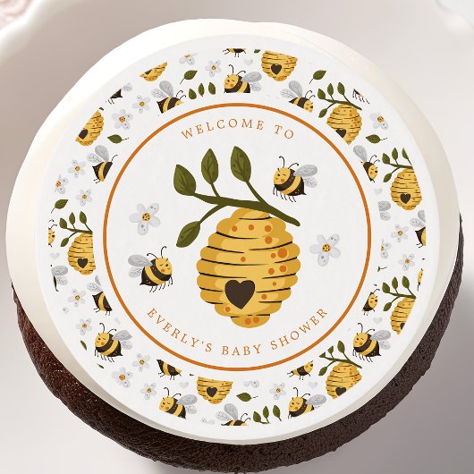 Daisy Beehive Bumblebee Bee Baby Shower Edible Frosting Rounds
