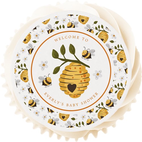 Daisy Beehive Bumblebee Bee Baby Shower Edible Frosting Rounds