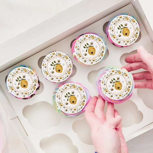 Daisy Beehive Bumblebee Bee Baby Shower Edible Frosting Rounds