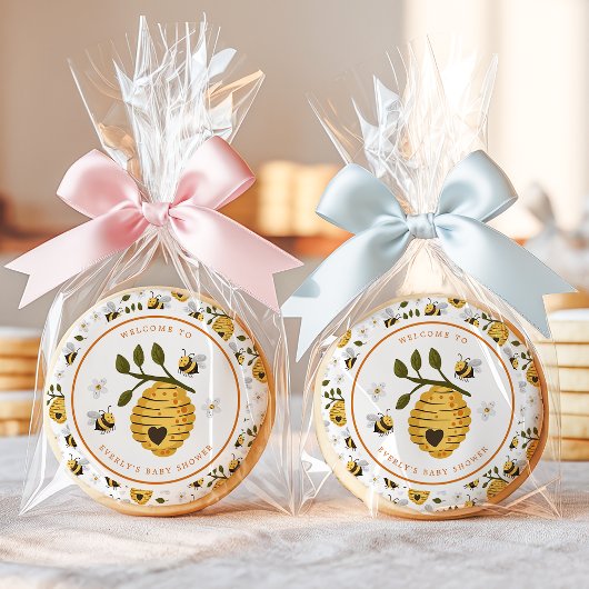 Daisy Beehive Bumblebee Bee Baby Shower Sugar Cookie