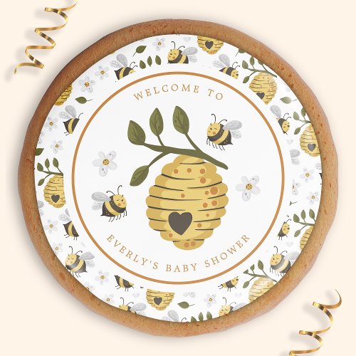 Daisy Beehive Bumblebee Bee Baby Shower Sugar Cookie