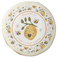 Daisy Beehive Bumblebee Bee Baby Shower Sugar Cookie