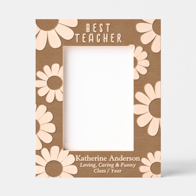 Daisy Best Teacher Etched Frames (Front)