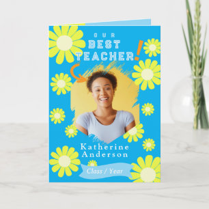 Daisy Best Teacher Photo Blue Card
