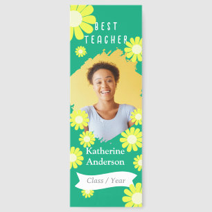 Daisy Best Teacher Photo Green Bookmarks