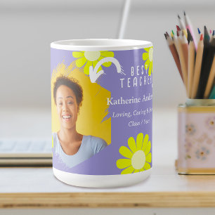 Daisy Best Teacher Photo Lilac Coffee Mug
