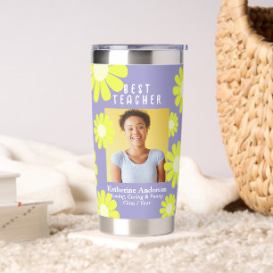 Daisy Best Teacher Photo Lilac Insulated Tumbler