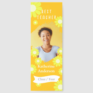 Daisy Best Teacher Photo Orange Bookmarks