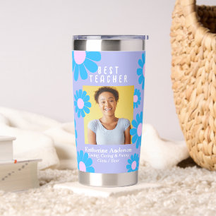 Daisy Best Teacher Photo Purple Insulated Tumbler