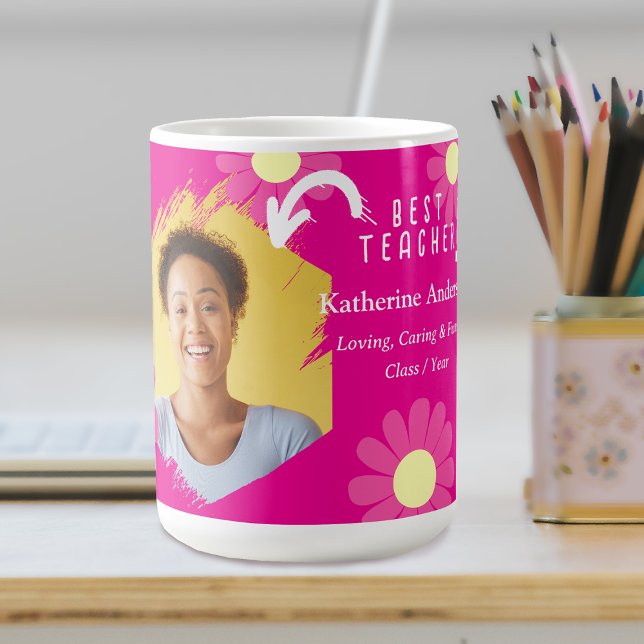 Daisy Best Teacher Photo Red Coffee Mug (Daisy best Teacher Red Coffee Mug.)