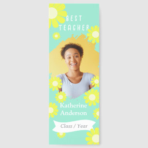 Daisy Best Teacher Photo Teal  Bookmarks