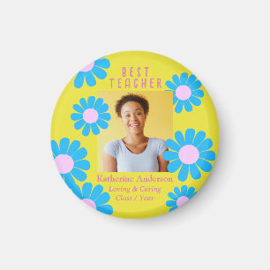 Daisy Best Teacher Photo Yellow Magnet