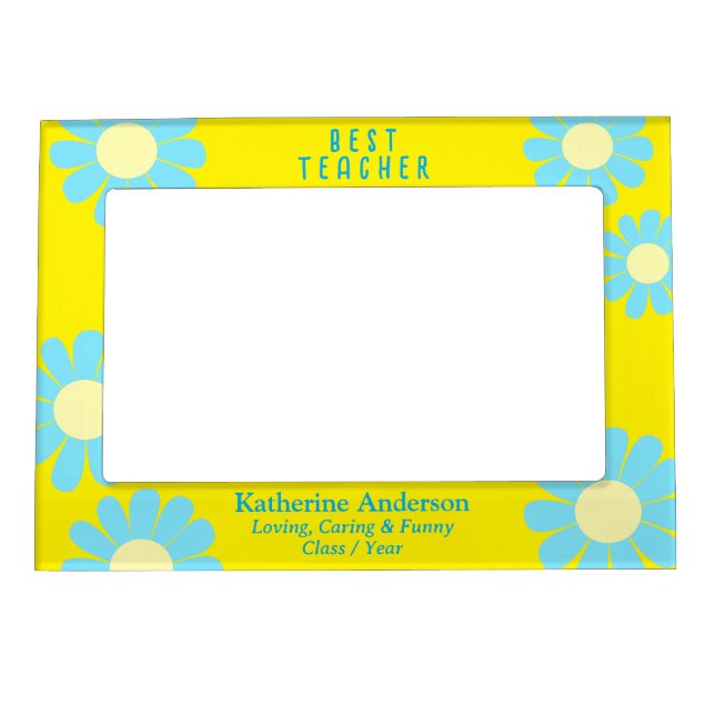 Daisy Best Teacher Yellow Magnetic Frame (Front)