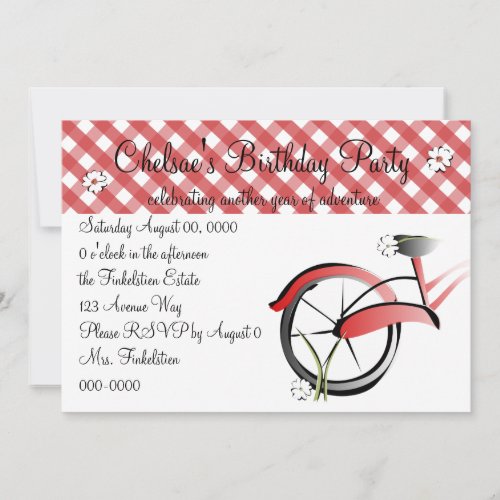 Daisy Bike Ride Invitation