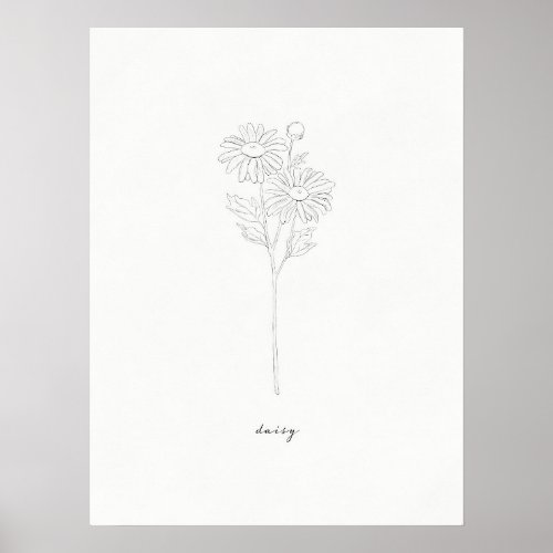 Daisy Birth Flower Print