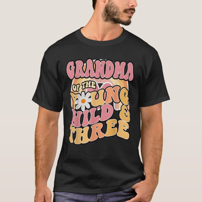 Daisy Birthday Grandma Young Wild 3 Boho 3rd Match T-Shirt (Front)