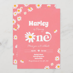 Daisy Birthday Party Bohemian Floral 1st Birthday Invitation