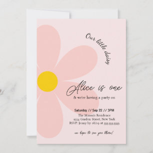 Daisy Birthday Party Bohmian 1st Birthday Invitation