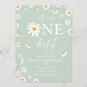 Daisy Birthday Party Bohmian Little Miss Onederful Invitation