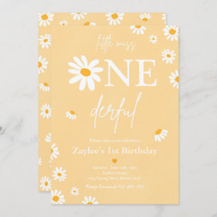 Daisy Birthday Party Bohmian Little Miss Onederful Invitation