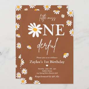 Daisy Birthday Party Bohmian Little Miss Onederful Invitation
