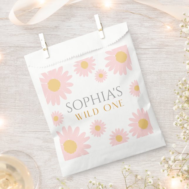 Daisy Birthday Party Bohmian Wild One 1st Birthday Favor Bag (Clipped)